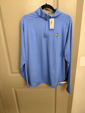 New Berckmans Place Peter Millar Blue Quarter-Zip Pullover Masters